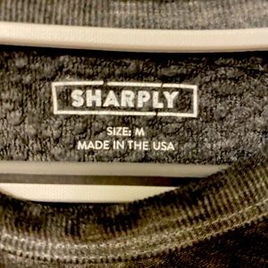 Boutique brand Sharply will not disappoint. Men’s size M sweatshirt.